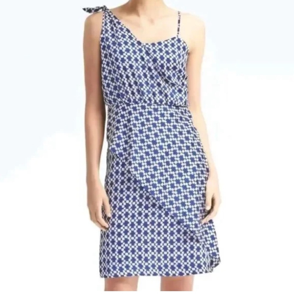 NWT Banana republic dress‎ size 6 petite blue and white Coastal Dinner Wedding